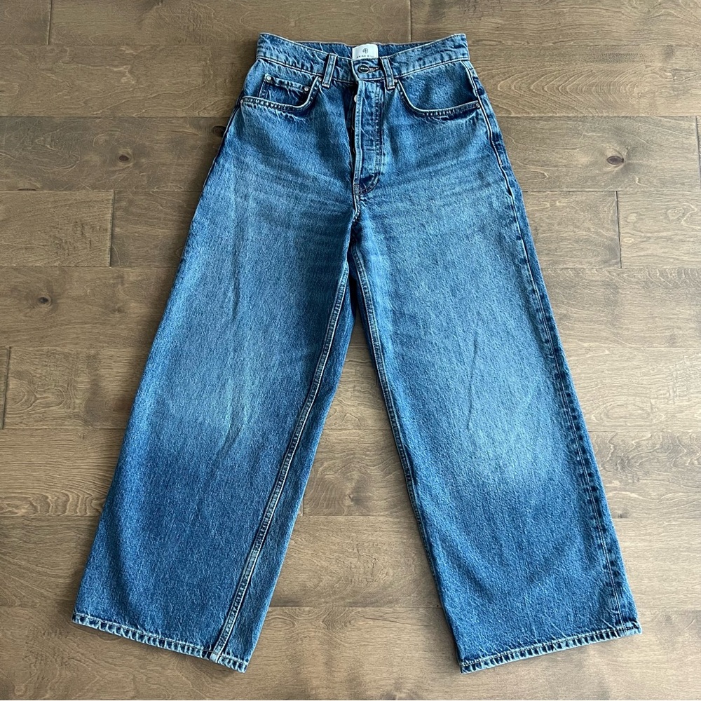 Anine Bing Rick Wide Leg Blue Jeans